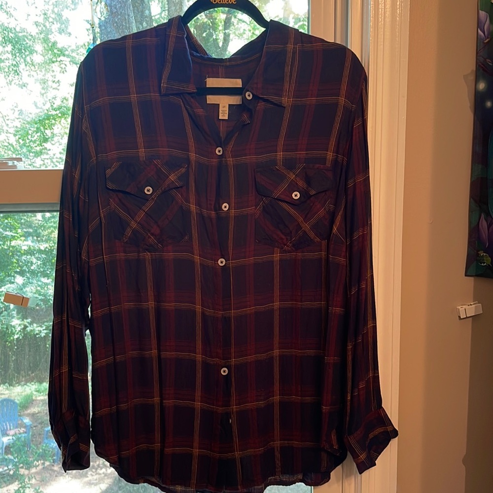 EUC Very cute Jessica Simpson lightweight Flannel Shirt